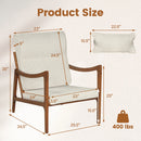 Modern Accent Chair with Solid Rubber Wood Faux Leather Upholstered Armchair by DirectDeals