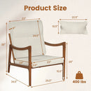 Modern Accent Chair with Solid Rubber Wood Faux Leather Upholstered Armchair by LJGDeals