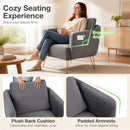 Velvet Accent Chair with Back Cushion and Golden Metal Legs