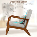 Modern Accent Chair with Rubber Wood Frame and Lumbar Pillow by LJGDeals