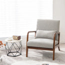 Modern Accent Chair with Rubber Wood Frame and Lumbar Pillow by LJGDeals