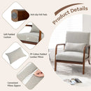 Modern Accent Chair with Rubber Wood Frame and Lumbar Pillow by LJGDeals