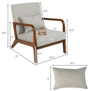 Modern Accent Chair with Rubber Wood Frame and Lumbar Pillow by LJGDeals