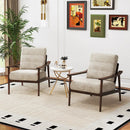 Modern Accent Chair with Rubber Wood Armrests and Legs for Living Room by LJGDeals