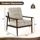 Modern Accent Chair with Rubber Wood Armrests and Legs for Living Room by LJGDeals