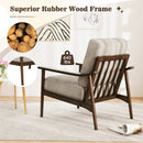 Modern Accent Chair with Rubber Wood Armrests and Legs for Living Room by LJGDeals