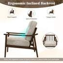 Modern Accent Chair with Rubber Wood Armrests and Legs for Living Room by LJGDeals