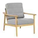 Modern Accent Chair with Rubber Wood Armrests and Legs for Living Room by LJGDeals