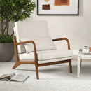 Modern Accent Chair with Rubber Wood Armrests and Removable Back by LJGDeals