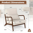 Modern Accent Chair with Rubber Wood Armrests and Removable Back by LJGDeals