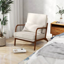 Modern Accent Chair with Rubber Wood Armrests and Removable Back by LJGDeals