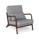 Modern Accent Chair with Rubber Wood Armrests and Removable Back by LJGDeals