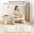 Modern Accent Chair with Waist Pillow and Armrests for Living Room Bedroom by LJGDeals