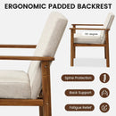 Modern Accent Linen Fabric Armchair with Solid Wood Legs and Soft Cushioned Seat by LJGDeals