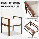 Modern Accent Linen Fabric Armchair with Solid Wood Legs and Soft Cushioned Seat by LJGDeals