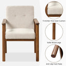 Modern Accent Linen Fabric Armchair with Solid Wood Legs and Soft Cushioned Seat by DirectDeals