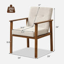 Modern Accent Linen Fabric Armchair with Solid Wood Legs and Soft Cushioned Seat by DirectDeals