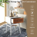 1-Drawer Modern Bedside Table with Solid Wood Legs by LJGDeals