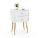 Modern Nightstand Bedside Table Mid Century with 2 Drawers-Natural by LJGDeals