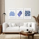 Navy Blue Henri Matisse Cut Outs. Set of 3 Prints by Wall Art Set