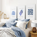 Navy Blue Henri Matisse Cut Outs. Set of 3 Prints by Wall Art Set