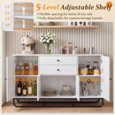 Modern Buffet Sideboard Cabinet with 2 Drawers & Adjustable Shelves