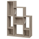 Modern Cat Bookshelf Cat Tree 8-Section Storage Cabinet with 2 Round Holes by LJGDeals
