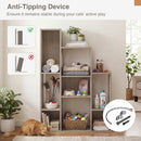 Modern Cat Bookshelf Cat Tree 8-Section Storage Cabinet with 2 Round Holes by LJGDeals
