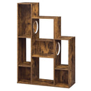 Modern Cat Bookshelf Cat Tree 8-Section Storage Cabinet with 2 Round Holes by LJGDeals