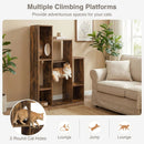 Modern Cat Bookshelf Cat Tree 8-Section Storage Cabinet with 2 Round Holes by LJGDeals