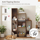 Modern Cat Bookshelf Cat Tree 8-Section Storage Cabinet with 2 Round Holes by LJGDeals