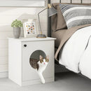 Cat Litter Box Enclosure with Nightstand Top - White by DirectDeals