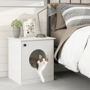 Cat Litter Box Enclosure with Nightstand Top - White by LJGDeals