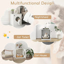 Cat Litter Box Enclosure with Nightstand Top - White by LJGDeals