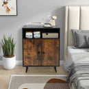 Industrial Cat Litter Box Enclosure with Entry and Open Compartment-Rustic Brown by LJGDeals
