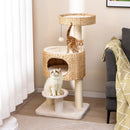 Modern Cat Tower Cat Tree with Top Perch Cattail Fluff Condo-Natural by LJGDeals