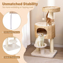 Modern Cat Tower Cat Tree with Top Perch Cattail Fluff Condo-Natural by LJGDeals