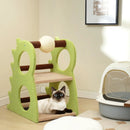 2-Tier Modern Cat Tree for Indoor Cats with Rotatable Sisal Scratching Ball-Green by LJGDeals