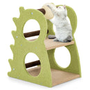 2-Tier Modern Cat Tree for Indoor Cats with Rotatable Sisal Scratching Ball-Green by LJGDeals