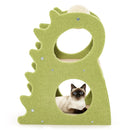 2-Tier Modern Cat Tree for Indoor Cats with Rotatable Sisal Scratching Ball-Green by LJGDeals