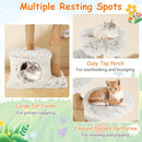 Modern Cat Tree 53 Inch Tall Natural Branch Wooden Cat Tower with Jute Scratching Posts-White by LJGDeals