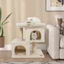 Modern Cat Tree Space-saving Cat Tower with Upholstered Perch and 2 Cat Condos by LJGDeals