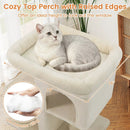 Modern Cat Tree Space-saving Cat Tower with Upholstered Perch and 2 Cat Condos by LJGDeals