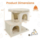 Modern Cat Tree Space-saving Cat Tower with Upholstered Perch and 2 Cat Condos by LJGDeals