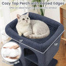 Modern Cat Tree Space-saving Cat Tower with Upholstered Perch and 2 Cat Condos by LJGDeals