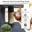 Modern Cat Tree Space-saving Cat Tower with Upholstered Perch and 2 Cat Condos by LJGDeals