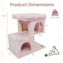 Modern Cat Tree Space-saving Cat Tower with Upholstered Perch and 2 Cat Condos by LJGDeals