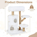 Modern Cat Tree for Indoor Cats 30.5 Cat Tower with Real Solid Wood Branches-White by LJGDeals