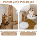 Modern Cat Tree for Indoor Cats 30.5 Cat Tower with Real Solid Wood Branches-White by LJGDeals