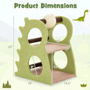 2-Tier Modern Cat Tree for Indoor Cats with Rotatable Sisal Scratching Ball-Green by LJGDeals